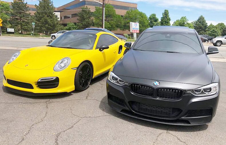 WD - Black BMW and Yellow Porsche